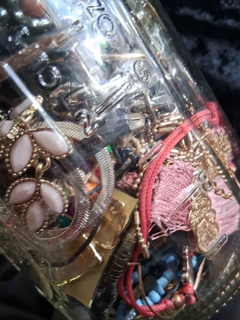 Jewelry Jar Lot Of Mixed Bracelets Earrings Necklaces & Rings - Picture 14 of 14